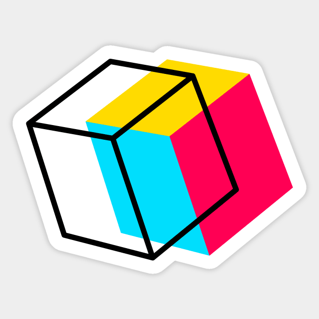 Abstract 90s Box Design Sticker by The90sMall